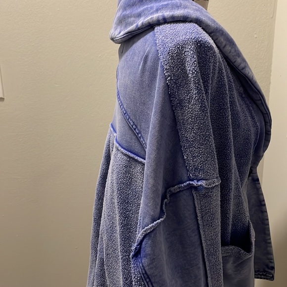 Washed blue cotton jacket - Picture 6 of 9